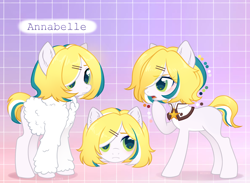 Size: 4100x3000 | Tagged: safe, artist:miioko, imported from derpibooru, oc, oc only, earth pony, pony, abstract background, earth pony oc, hair over one eye, raised hoof, reference sheet