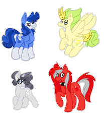 Size: 1337x1615 | Tagged: safe, artist:rigel-solaris, imported from derpibooru, pegasus, pony, unicorn, battle for dream island, fanny (battle for dream island), female, golf ball (battle for dream island), lightning (battle for dream island), male, mare, pin (battle for dream island), ponified, raised hoof, simple background, stallion, tail, transparent background, two toned mane, two toned tail
