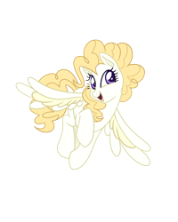 Size: 1200x1500 | Tagged: safe, artist:neondromeda, imported from derpibooru, surprise, pegasus, pony, adoraprise, cute, female, g1, g1 to g4, g4, generation leap, mare, open mouth, open smile, purple eyes, simple background, smiling, solo, surprise being surprise, tail, transparent background, yellow hair, yellow mane, yellow tail