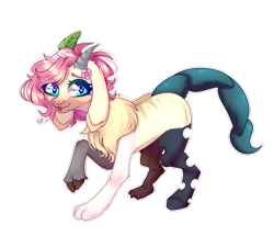 Size: 2680x2310 | Tagged: safe, artist:honeybbear, imported from derpibooru, oc, oc only, draconequus, :p, draconequus oc, fangs, flower, heart eyes, looking at you, simple background, solo, tongue out, transparent background, wingding eyes