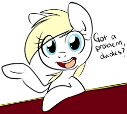 Size: 698x622 | Tagged: safe, artist:php27, edit, oc, oc only, oc:aryanne, earth pony, pony, cute, female, looking at you, nazi, problem, question, simple background, smiling, table, transparent background