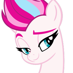 Size: 1041x1041 | Tagged: safe, artist:cheezedoodle96, imported from derpibooru, zipp storm, pegasus, pony, .svg available, bust, female, g5, looking at you, mare, my little pony: a new generation, pink coat, portrait, raised eyebrow, simple background, smiling, solo, svg, transparent background, vector, vector trace, wip