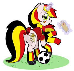 Size: 650x628 | Tagged: safe, artist:captain-waterfire, imported from derpibooru, oc, oc only, pony, belgium, butt, football, nation ponies, plot, ponified, simple background, solo, sports, transparent background