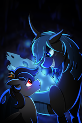 Size: 2000x3000 | Tagged: safe, artist:littletigressda, imported from derpibooru, oc, oc only, oc:aerial ace, changeling, changeling queen, pegasus, pony, fanfic, fanfic art, fanfic cover, female