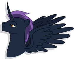 Size: 3884x3101 | Tagged: safe, artist:cirillaq, imported from derpibooru, oc, oc only, oc:midnight strider, alicorn, pony, alicorn oc, high res, horn, lidded eyes, male, simple background, solo, spread wings, stallion, transparent background, wings