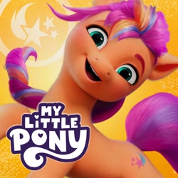 Size: 768x768 | Tagged: safe, imported from derpibooru, sunny starscout, earth pony, pony, 3d, g5, logotype, looking at you, multicolored hair, my little pony: a new generation, official, smiling, smiling at you, social media, vkontakte