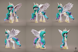 Size: 3240x2160 | Tagged: safe, artist:teonanakatle, imported from derpibooru, princess celestia, alicorn, pony, 3d, female, hoof shoes, mare