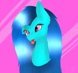 Size: 3291x3078 | Tagged: safe, artist:maneblue, imported from derpibooru, oc, oc only, earth pony, pony, :p, abstract background, bust, ear fluff, earth pony oc, female, mare, solo, tongue out