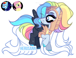 Size: 2350x1793 | Tagged: safe, artist:herusann, imported from derpibooru, fluttershy, rainbow dash, oc, pegasus, pony, base used, clothes, eyelashes, female, hoof polish, magical lesbian spawn, makeup, mare, multicolored hair, offspring, parent:fluttershy, parent:rainbow dash, parents:flutterdash, pegasus oc, rainbow hair, simple background, transparent background