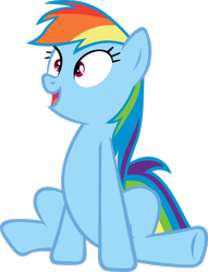 Size: 2138x2804 | Tagged: safe, artist:freak0uo, imported from derpibooru, rainbow dash, pegasus, pony, season 3, sleepless in ponyville, .svg available, cropped, cute, dashabetes, female, full body, happy, high res, hooves, mare, open mouth, open smile, shrunken pupils, simple background, sitting, smiling, solo, transparent background, vector