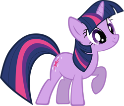 Size: 2651x2262 | Tagged: safe, artist:freak0uo, imported from derpibooru, twilight sparkle, pony, unicorn, .svg available, female, full body, high res, hooves, horn, mare, multicolored mane, multicolored tail, purple eyes, raised hoof, simple background, smiling, solo, standing, tail, transparent background, unicorn twilight, vector
