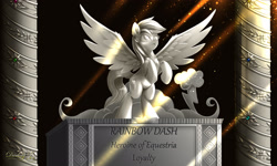 Size: 2500x1500 | Tagged: safe, artist:darksly, imported from derpibooru, rainbow dash, pegasus, pony, statue