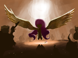 Size: 2580x1920 | Tagged: safe, alternate version, artist:solid shrimp, imported from derpibooru, fluttershy, pegasus, pony, large wings, no face, spread wings, two steps from hell, wings