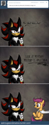 Size: 700x1792 | Tagged: safe, artist:rainbowspine, imported from derpibooru, scootaloo, pegasus, pony, ask shadouge, crossover, shadow the hedgehog, sonic the hedgehog (series)