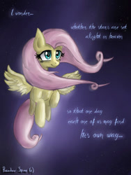 Size: 600x800 | Tagged: safe, artist:rainbowspine, imported from derpibooru, fluttershy, flying, solo, text