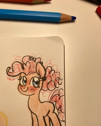 Size: 1280x1603 | Tagged: safe, artist:kluzart, imported from derpibooru, pinkie pie, pony, solo, traditional art
