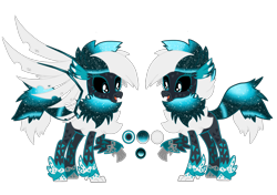 Size: 1700x1200 | Tagged: safe, artist:galeemlightseraphim, imported from derpibooru, oc, oc only, classical hippogriff, hippogriff, chest fluff, duo, ethereal mane, simple background, starry mane, transparent background, wings