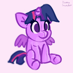 Size: 2150x2150 | Tagged: safe, artist:llamalauncher, imported from derpibooru, twilight sparkle, alicorn, pony, female, pink background, plushie, simple background, solo, twilight sparkle (alicorn)