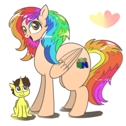 Size: 1000x1000 | Tagged: safe, artist:candyclumsy, imported from derpibooru, oc, oc:candy clumsy, oc:rainbow candy, oc:rainbow tashie, oc:tommy the human, alicorn, earth pony, pegasus, pony, alicorn oc, child, colt, commissioner:bigonionbean, cutie mark, female, foal, fusion, horn, large butt, male, mare, nintendo, nintendo 64, reference sheet, simple background, white background, wings, writer:bigonionbean