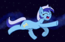 Size: 1300x850 | Tagged: safe, artist:kanw, imported from derpibooru, minuette, pony, unicorn, cute, eyes closed, female, minubetes, solo, space, stars