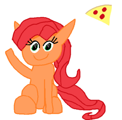 Size: 504x495 | Tagged: safe, artist:thegamerpainter, derpibooru exclusive, imported from derpibooru, oc, oc only, oc:pizzaslice, earth pony, pony, simple background, sitting, solo, white background