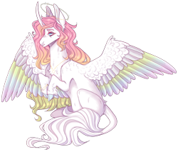 Size: 2825x2404 | Tagged: safe, artist:sleepy-nova, imported from derpibooru, oc, oc:rose, alicorn, pony, cloven hooves, colored wings, female, high res, mare, multicolored wings, simple background, solo, transparent background, wings