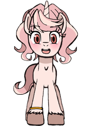 Size: 1318x1762 | Tagged: safe, artist:tsudashie, imported from derpibooru, oc, oc only, unicorn, derpibooru community collaboration, 2022 community collab, blushing, pink hair, simple background, solo, transparent background