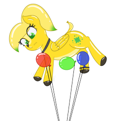 Size: 1721x1842 | Tagged: safe, artist:eyeburn, imported from derpibooru, oc, oc:mia mesa, balloon pony, deer, inflatable pony, balloon, collar, inflatable, simple background, transparent background