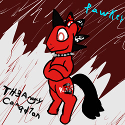 Size: 1000x1000 | Tagged: safe, artist:pawker, imported from derpibooru, oc, oc:theangrycanad1an, earth pony, commission, jewelry, male, necklace, red, red eyes, swamp cinema