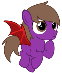 Size: 2970x3480 | Tagged: safe, artist:strategypony, imported from derpibooru, oc, oc only, oc:fruity fangs, bat pony, bat pony oc, blank flank, colt, flying, foal, high res, male, red wings, simple background, transparent background, wings