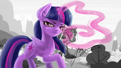 Size: 2666x1500 | Tagged: safe, artist:musical ray, imported from derpibooru, twilight sparkle, alicorn, pony, chicago, grand theft auto, gta iv, ponyville, solo, twilight sparkle (alicorn), twilight's castle