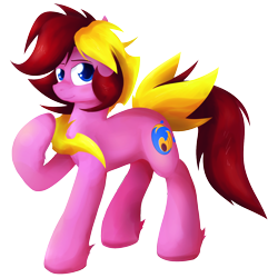 Size: 1200x1200 | Tagged: safe, artist:stec-corduroyroad, derpibooru exclusive, imported from derpibooru, oc, oc only, oc:corduroy road, earth pony, derpibooru community collaboration, 2022 community collab, happy, looking at you, male, pink, raised hoof, simple background, smiling, solo, stallion, transparent background