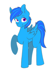 Size: 1536x2048 | Tagged: safe, artist:zeroonesunray, imported from derpibooru, oc, oc only, oc:darie, pegasus, pony, derpibooru community collaboration, 2022 community collab, ear fluff, eyebrows, folded wings, full body, looking at you, pegasus oc, purple eyes, raised hoof, simple background, smiling, smiling at you, solo, standing, tail, three quarter view, transparent background, two toned mane, two toned tail, wings