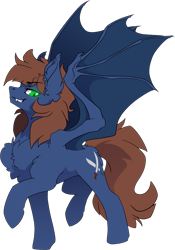 Size: 2210x3156 | Tagged: safe, alternate version, artist:arctic-fox, imported from derpibooru, oc, oc only, oc:warly, bat pony, pony, derpibooru community collaboration, 2022 community collab, bat pony oc, bat wings, chest fluff, ear fluff, ear tufts, fangs, glowing, glowing eyes, high res, male, simple background, solo, stallion, transparent background, wings