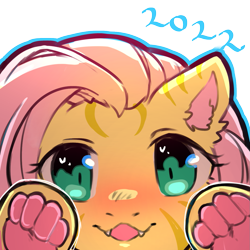 Size: 1159x1159 | Tagged: safe, artist:cold-blooded-twilight, imported from derpibooru, fluttershy, big cat, hybrid, pegasus, pony, tiger, 2022, blushing, cute, cute little fangs, fangs, female, fluttercat, looking at you, open mouth, open smile, paw pads, paws, simple background, smiling, solo, species swap, stripes, tiger pony, transparent background, underhoof, underpaw, year of the tiger