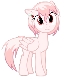 Size: 6612x8192 | Tagged: safe, artist:thatguy1945, derpibooru exclusive, imported from derpibooru, oc, oc only, oc:strawberry jewel, pegasus, pony, derpibooru community collaboration, 2022 community collab, absurd resolution, female, full body, mare, pegasus oc, red eyes, show accurate, simple background, smiling, solo, standing, tail, transparent background, two toned mane, two toned tail