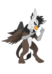Size: 935x1323 | Tagged: safe, artist:calena, derpibooru exclusive, imported from derpibooru, oc, oc only, oc:melizzano, griffon, derpibooru community collaboration, 2022 community collab, claws, ear fluff, feather, fluffy, griffon oc, looking at you, nails, simple background, solo, tail, transparent background, wings