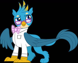 Size: 1280x1029 | Tagged: safe, artist:disneymarvel96, edit, imported from derpibooru, vector edit, gallus, griffon, bowtie, clothes, glowing, light up, male, shirt, shutter shades, solo, sunglasses, vector