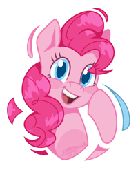 Size: 800x1000 | Tagged: safe, artist:imaplatypus, imported from derpibooru, pinkie pie, earth pony, pony, bust, colored pupils, cute, diapinkes, female, looking at you, mare, open mouth, open smile, portrait, simple background, smiling, solo, white background
