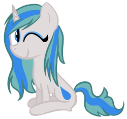Size: 963x900 | Tagged: safe, artist:technoponywardrobe, derpibooru exclusive, imported from derpibooru, oc, oc only, oc:charity seashell, pony, unicorn, derpibooru community collaboration, 2022 community collab, blue eyes, clip studio paint, cute, eyelashes, eyeshadow, female, full body, horn, looking at you, makeup, one eye closed, simple background, sitting, smiling, smiling at you, solo, tail, transparent background, two toned mane, two toned tail, unicorn oc, water droplet, wink, winking at you