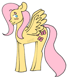 Size: 375x425 | Tagged: safe, artist:samble, imported from derpibooru, fluttershy, floppy ears, lowres, simple background, transparent background, watermark
