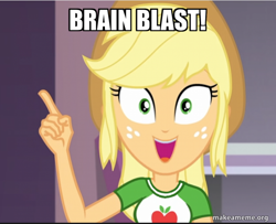 Size: 614x498 | Tagged: safe, edit, edited screencap, imported from derpibooru, screencap, applejack, equestria girls, equestria girls series, rollercoaster of friendship, caption, image macro, jimmy neutron, text