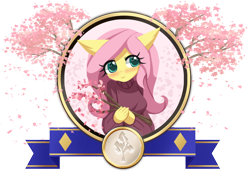 Size: 850x600 | Tagged: safe, artist:howxu, imported from derpibooru, fluttershy, anthro, blushing, breasts, clothes, cute, shyabetes, simple background, sweater, sweatershy, transparent background