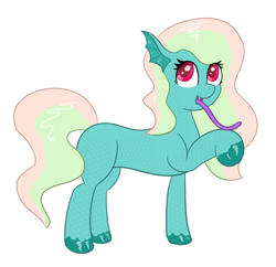 Size: 2152x2084 | Tagged: safe, artist:eyeburn, imported from derpibooru, oc, oc:alana, kelpie, fangs, long tongue, tongue out