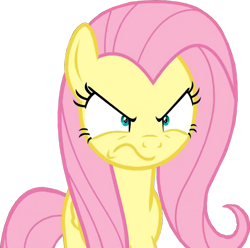 Size: 1280x1272 | Tagged: safe, edit, edited screencap, editor:brutalityinc, imported from derpibooru, screencap, fluttershy, pegasus, pony, season 9, sweet and smoky, spoiler:s09, angry, background removed, death stare, female, simple background, solo, transparent background