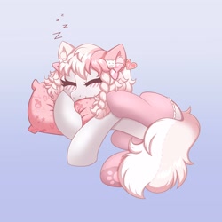 Size: 4000x4000 | Tagged: safe, artist:confetticakez, oc, oc only, earth pony, pony, blushing, cute, eyes closed, female, frog (hoof), high res, hoofbutt, hug, leg fluff, mare, onomatopoeia, pillow, pillow hug, sleeping, solo, sound effects, sweet dreams fuel, underhoof, zzz