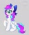 Size: 2913x3464 | Tagged: safe, artist:confetticakez, oc, oc only, pegasus, pony, blushing, bow, gray background, raised hoof, simple background, sitting