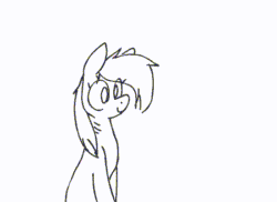 Size: 550x400 | Tagged: safe, artist:storyteller, oc, oc only, earth pony, pony, animated, earth, gif, hiccups, loud, monochrome, planet, simple background, stars