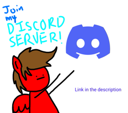 Size: 537x472 | Tagged: safe, artist:professorventurer, imported from derpibooru, oc, oc only, oc:professor venturer, pegasus, pony, :|, advertisement, discord (program), discord logo, ibispaint x, male, solo, stallion, stick figure, stylistic suck