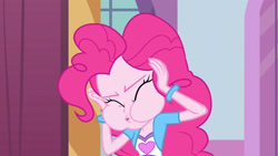 Size: 3410x1920 | Tagged: safe, imported from derpibooru, screencap, pinkie pie, equestria girls, equestria girls (movie), eyes closed, female, high res, open mouth, solo